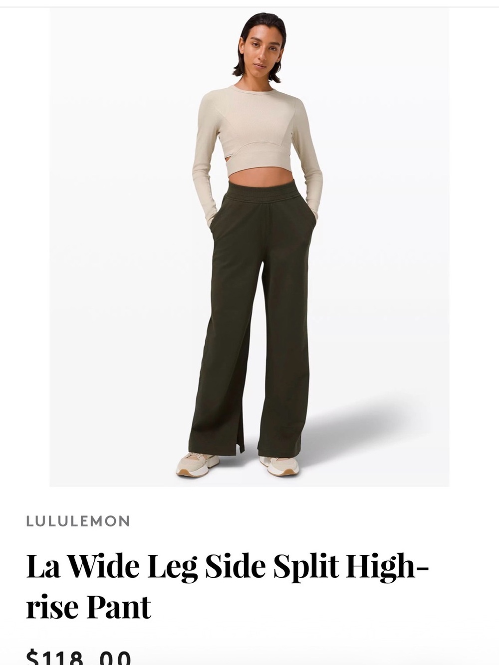 lululemon athletica Wide-Leg Side Split High-Rise Pant in black